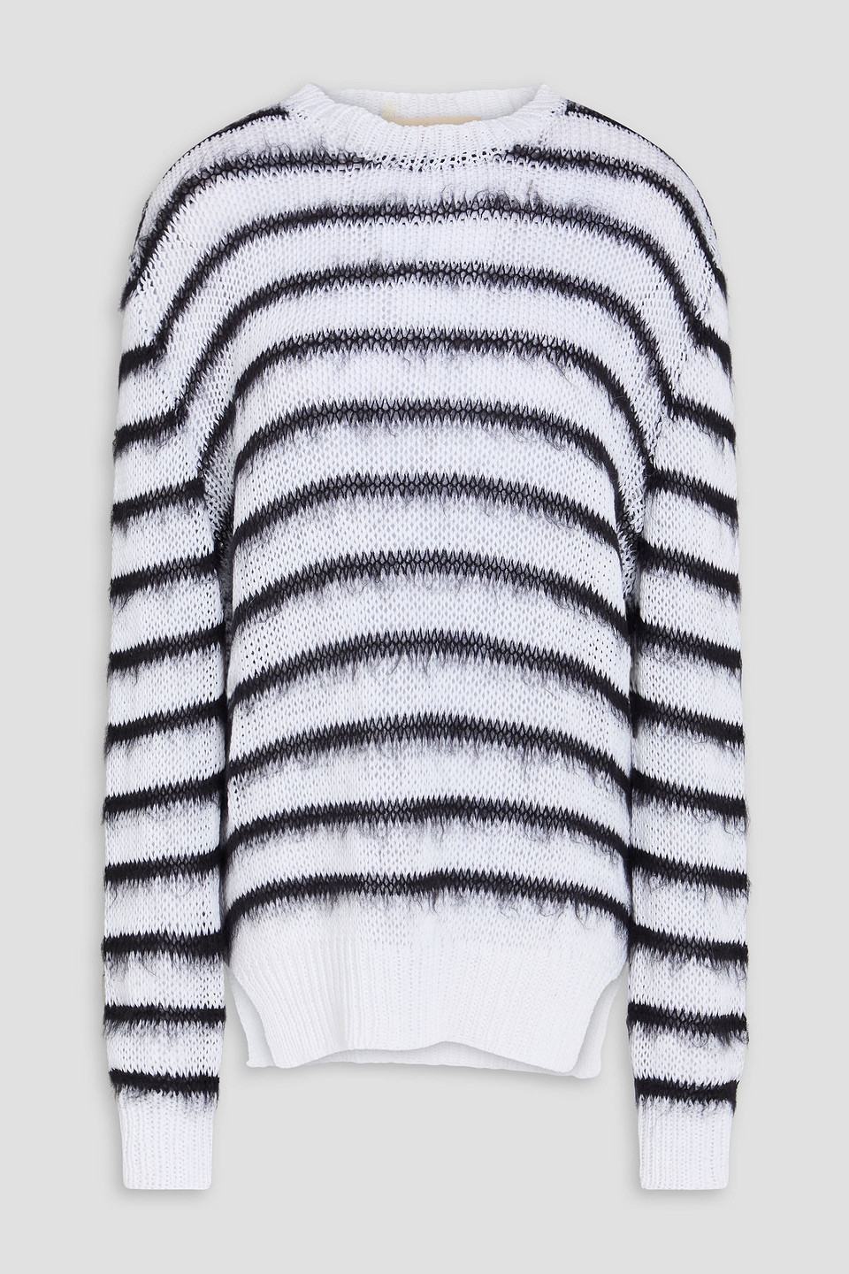 marni - striped brushed cotton sweater - white - it 38