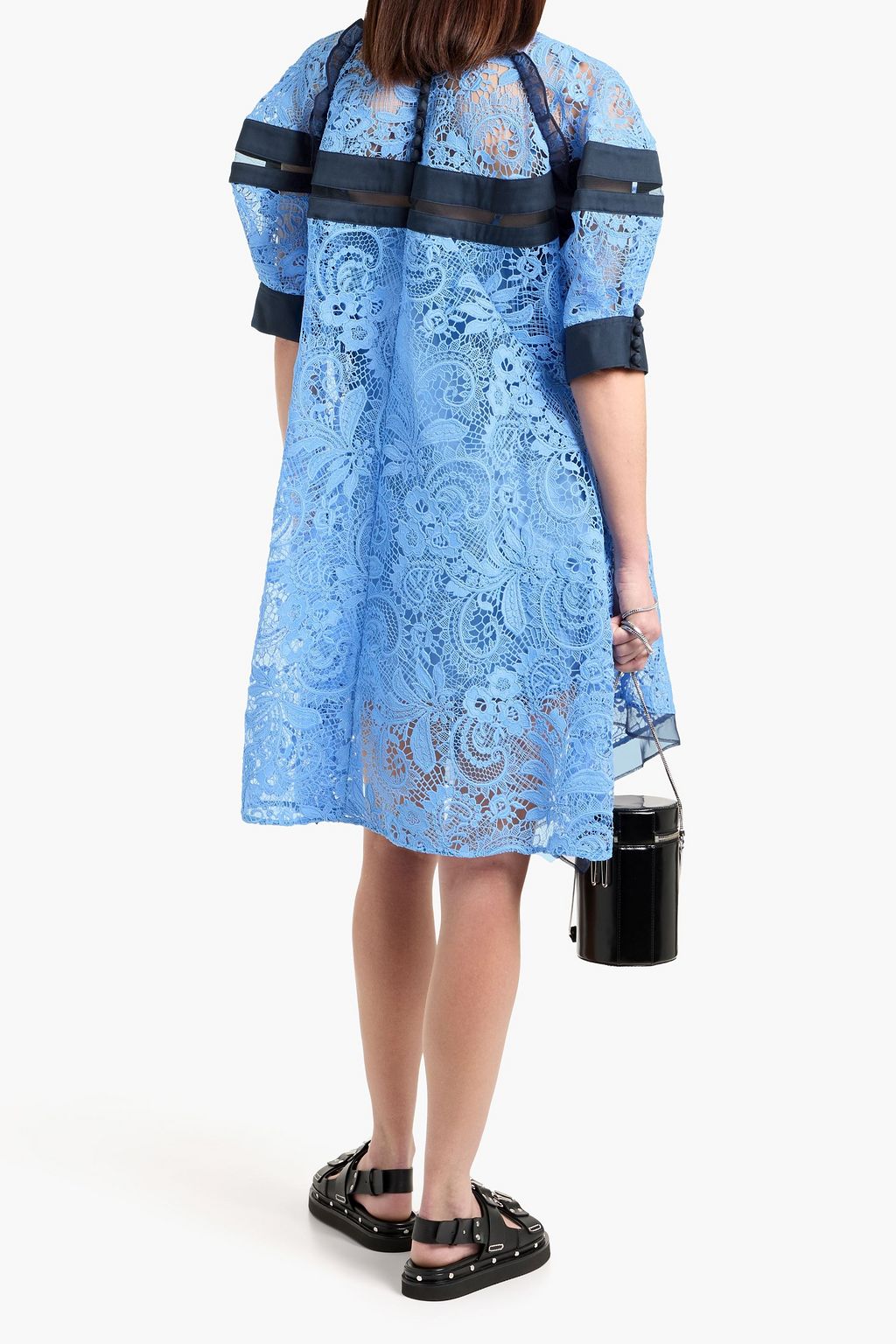 knee length dresses for ladies Denim Slip Dress With Lace