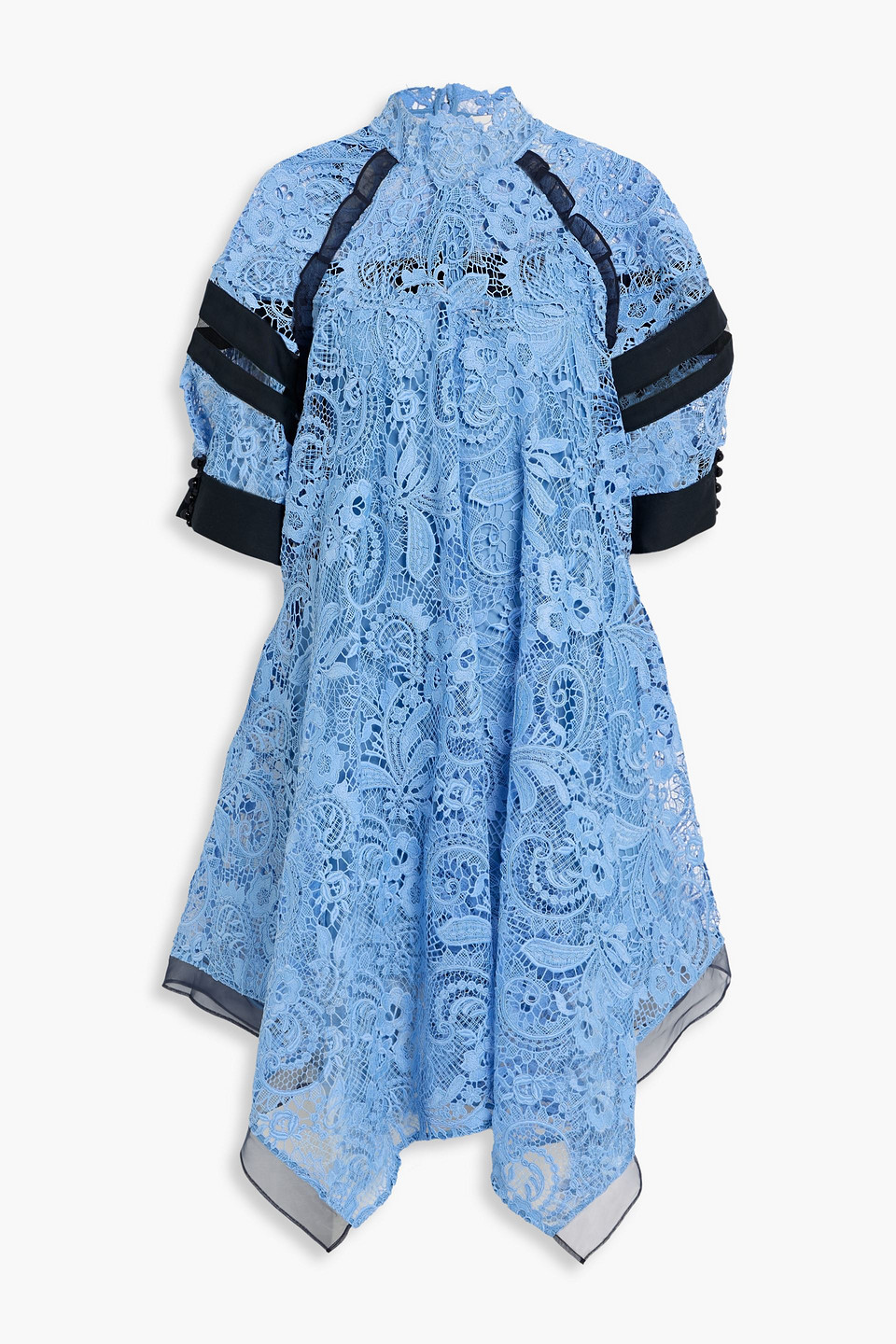 3.1 phillip lim - corded lace and cotton-twill dress - blue - xs