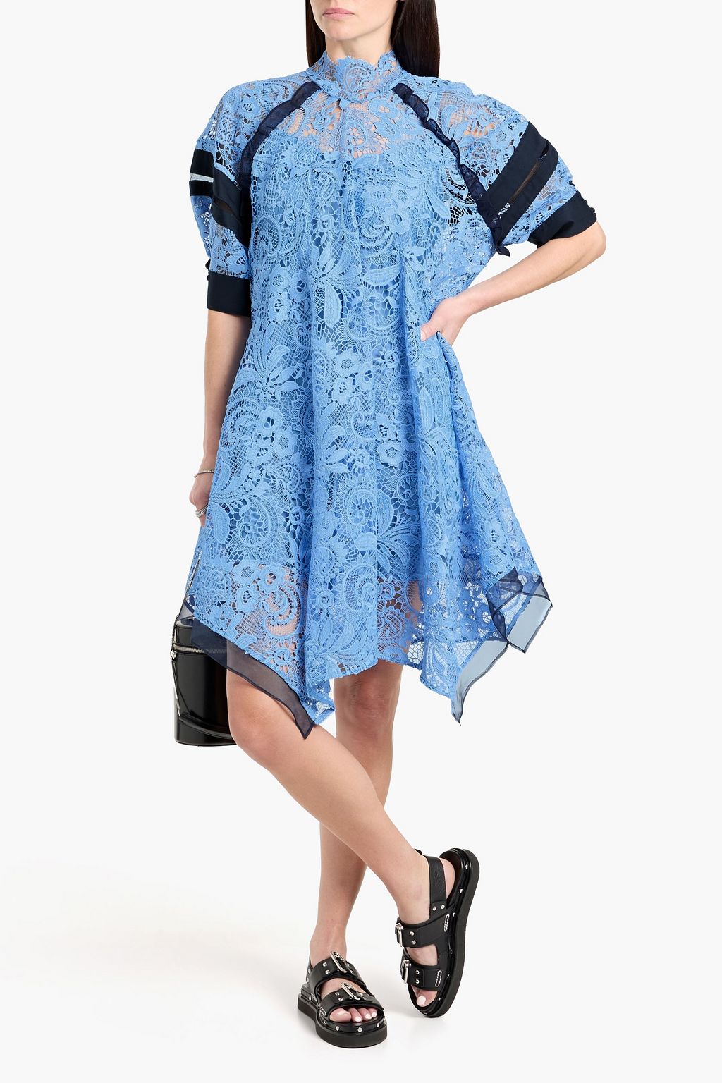 chinese dress ladies PHILLIP LIM INTARSIA LACE WOOL BLEND DRESS