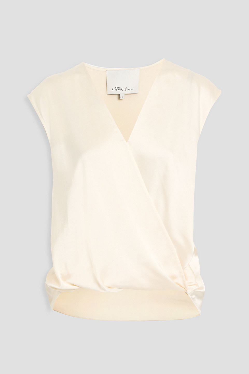 3.1 phillip lim - wrap-effect satin top - white - us 00