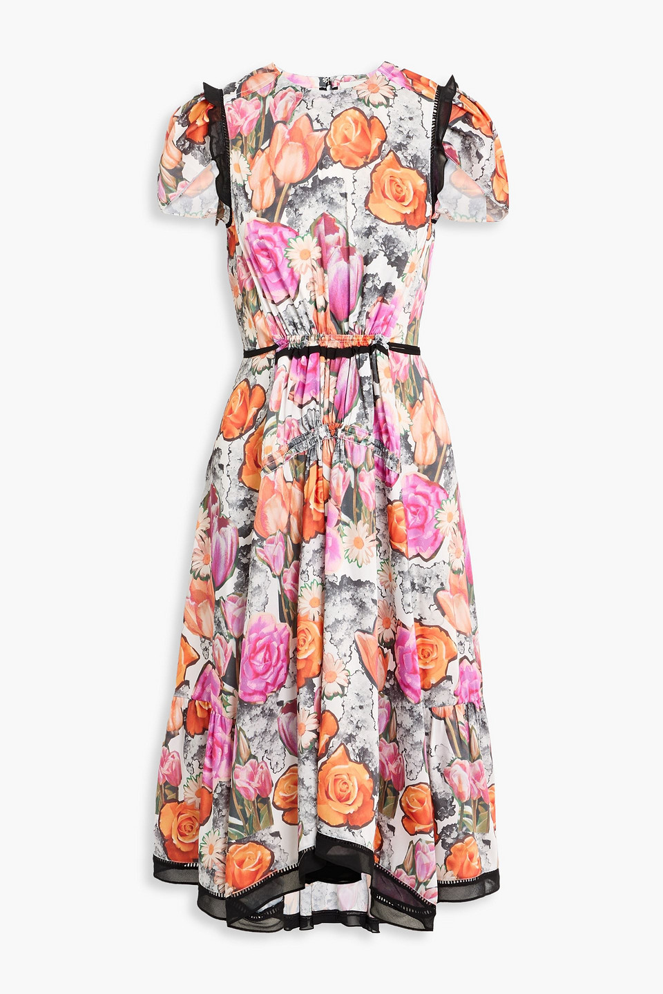 3.1 Phillip Lim Floral-print Twill Midi Dress In Multi