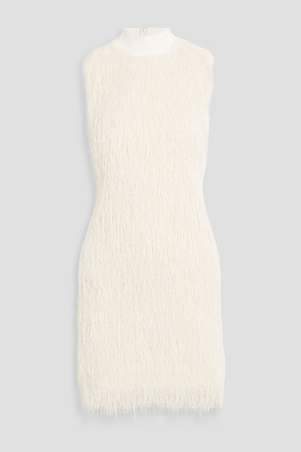 3.1 Phillip Lim Fringed Knitted Mini Dress In Sand