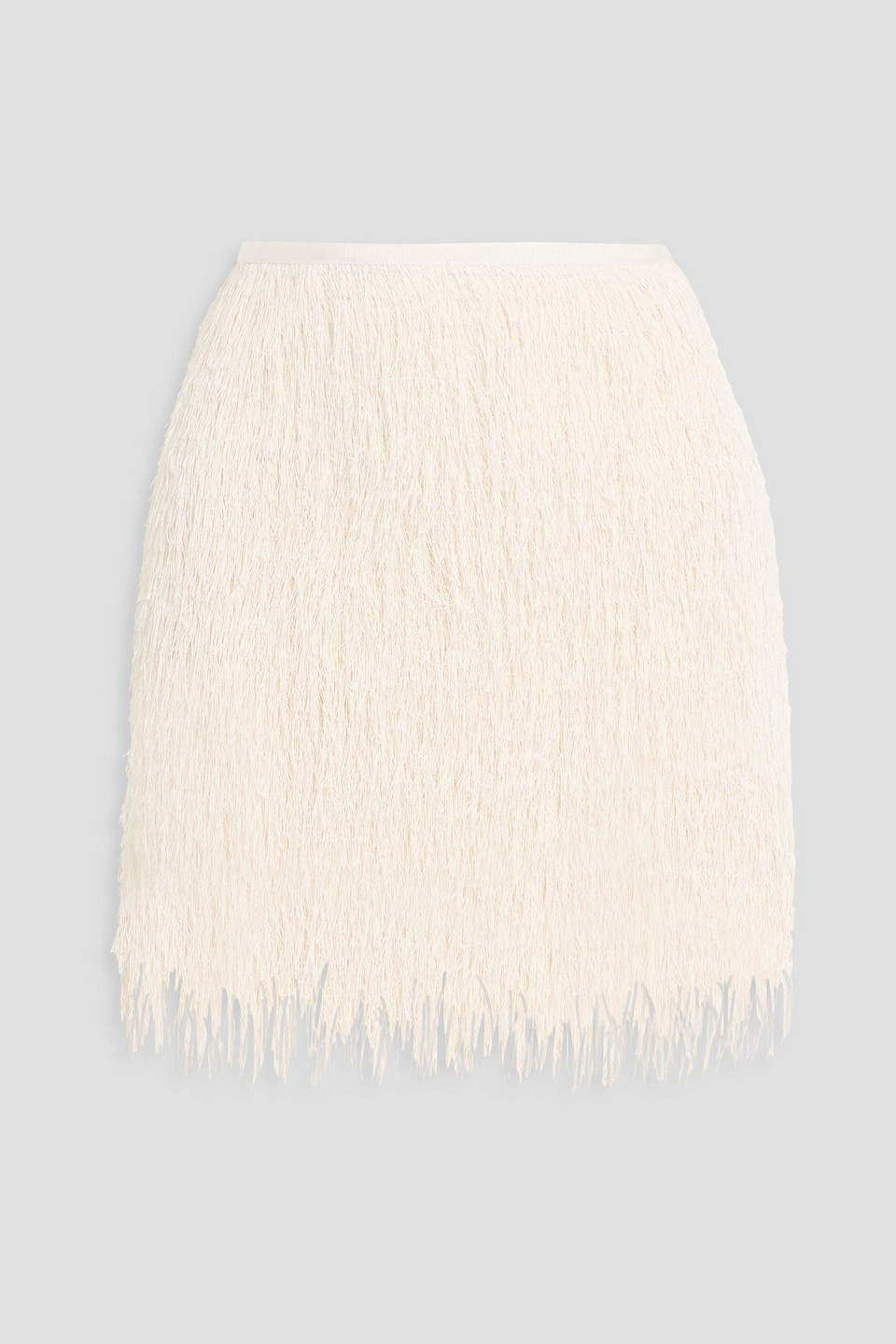 3.1 Phillip Lim Fringed Knitted Mini Skirt In Neutral