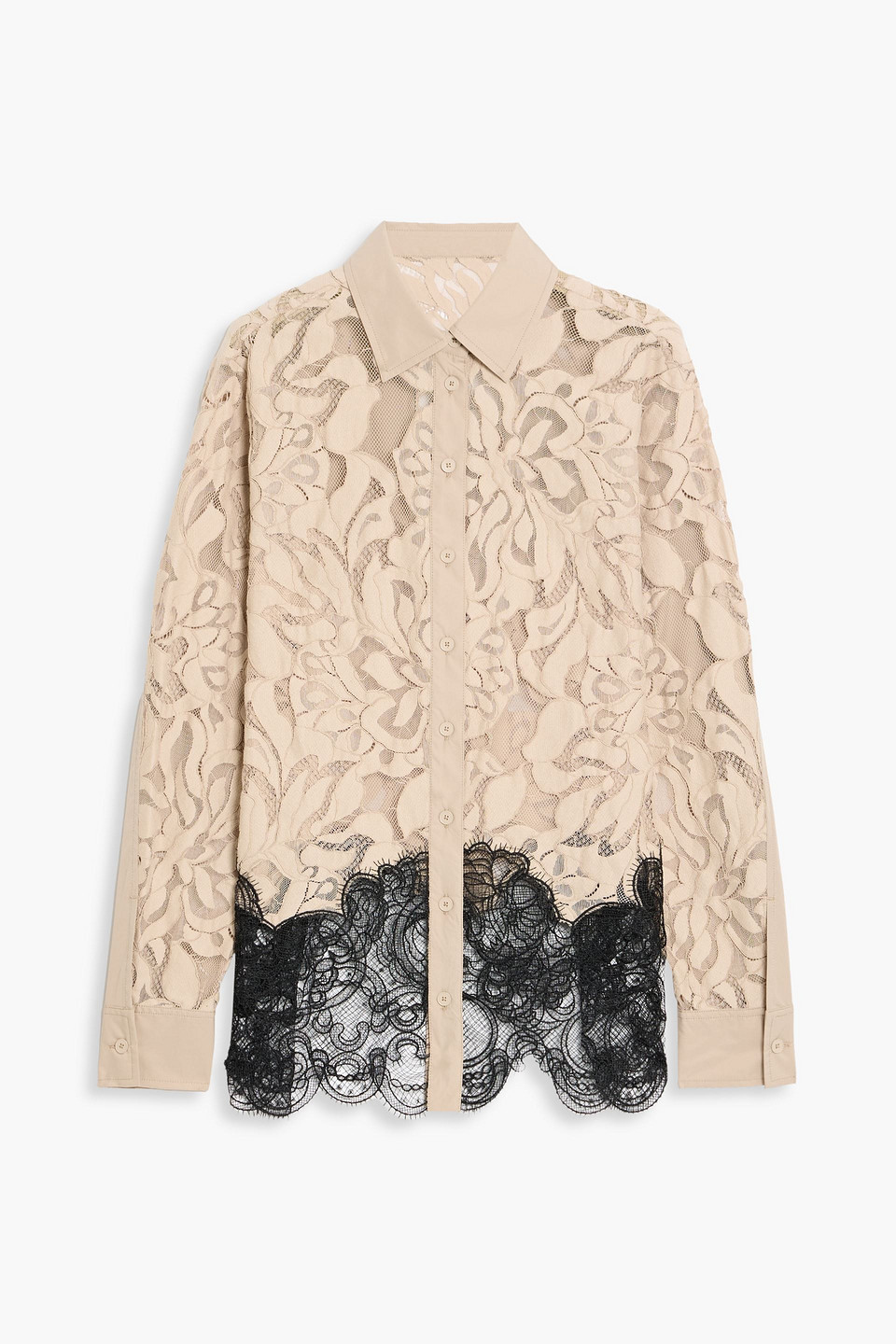 3.1 phillip lim - two-tone corded lace shirt - neutral - us 00