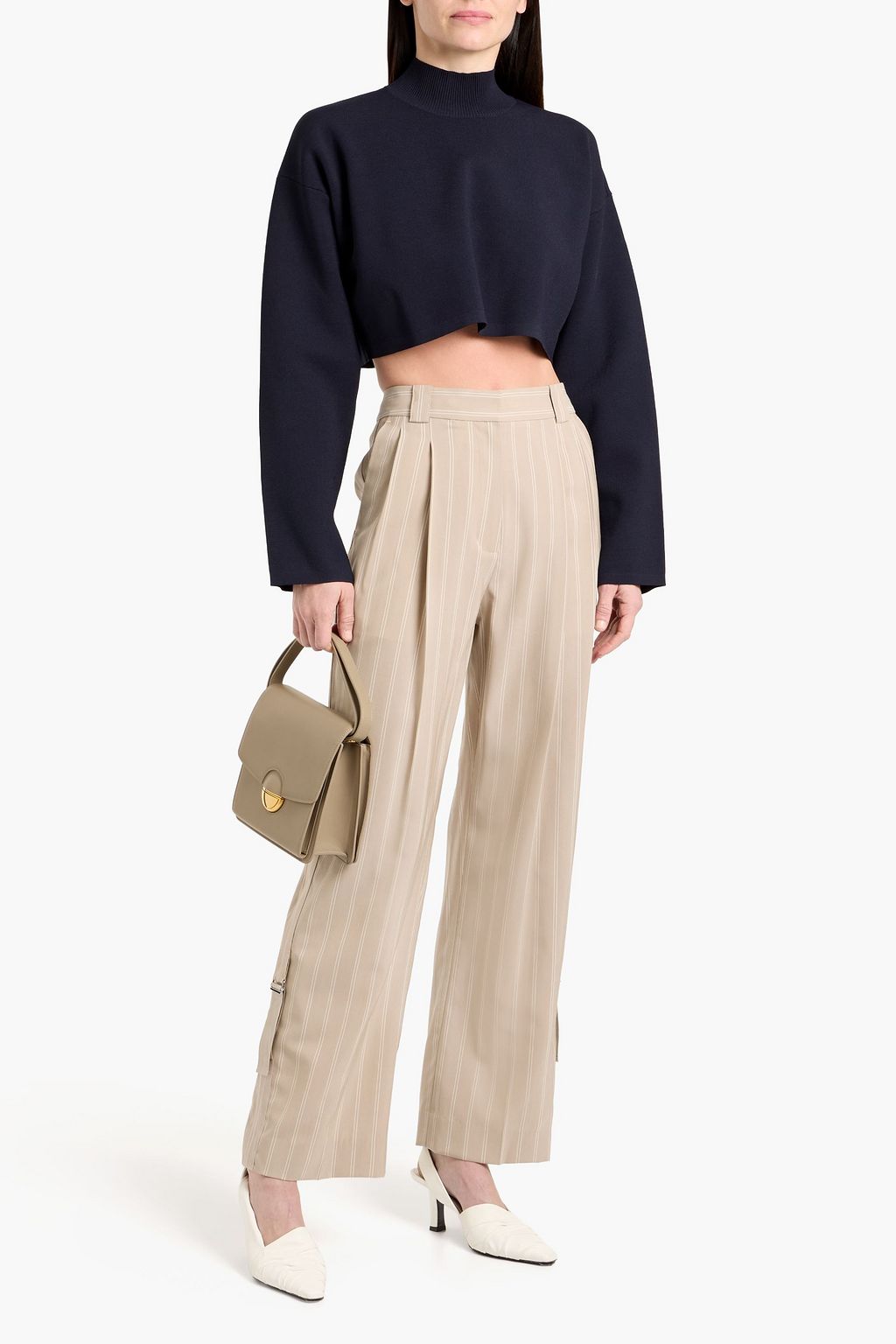 3.1 PHILLIP LIM Cropped stretch-knit turtleneck top | THE OUTNET