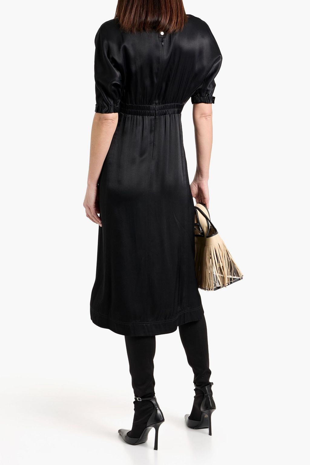 3.1 phillip lim silk dress 3.1 Phillip Lim PUFFED SLV FLARE W SHIRRING DETAIL DRESS - ICE BLUE