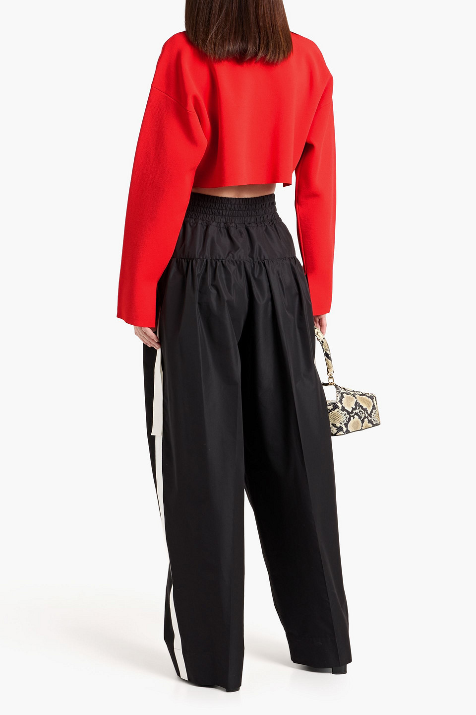  3.1 Phillip Lim - Cropped Stretch-knit Turtleneck Top - Red - S 