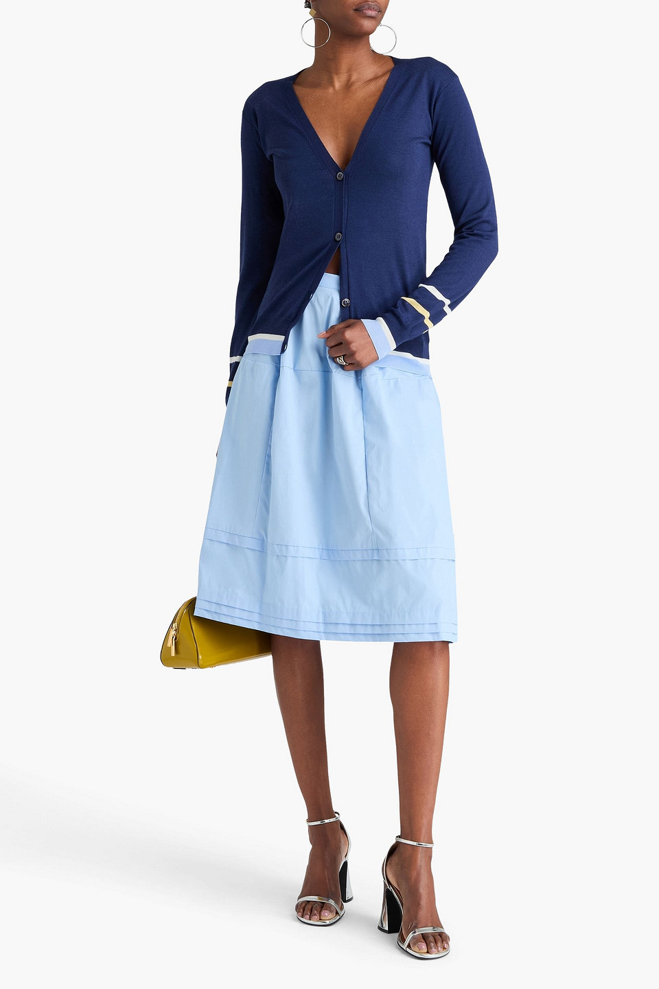  Marni - Cardigan Aus Einer Leinen-seidenmischung - Blau - It 36 