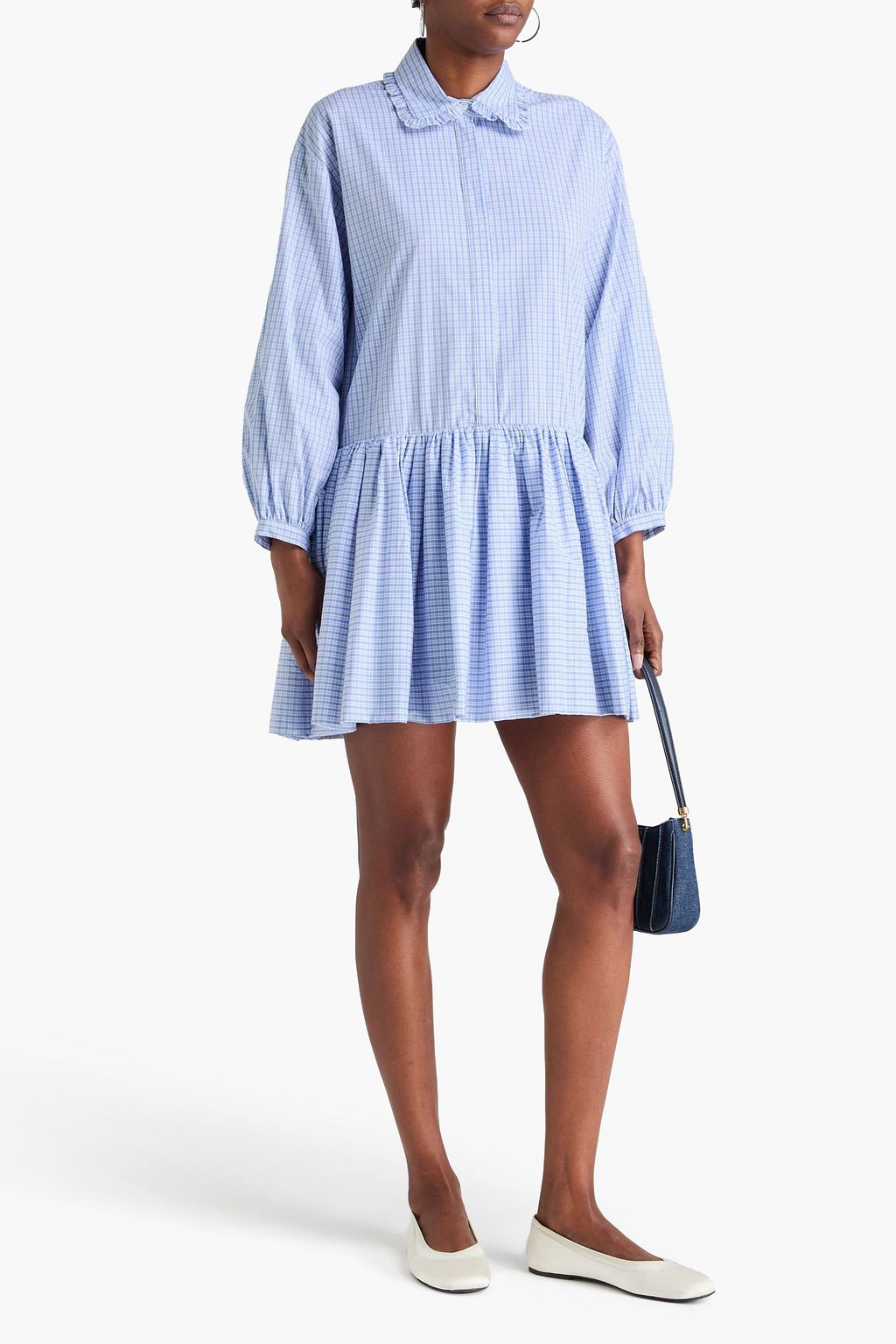 CLAUDIE PIERLOT Checked cotton-poplin mini shirt dress | THE OUTNET