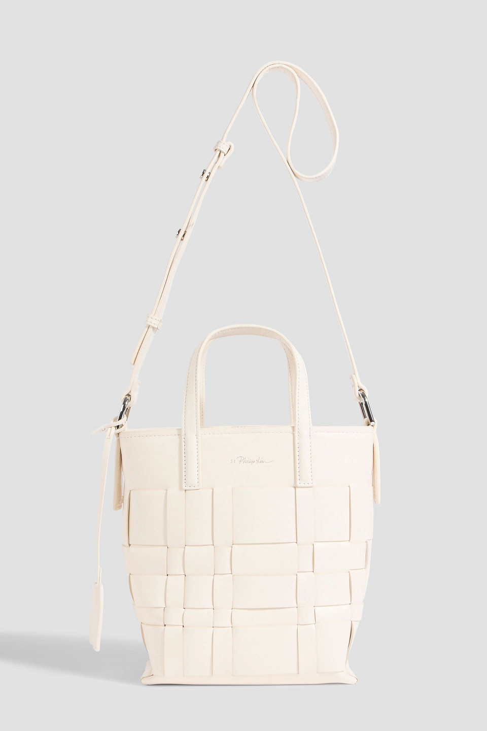 3.1 Phillip Lim Odita Mini Woven Leather Bucket Bag In Neutral