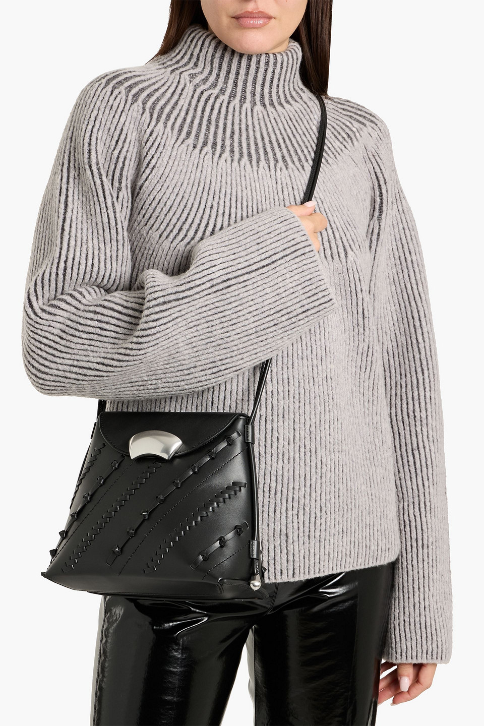  3.1 Phillip Lim - Crossbody Bag „id Petite Soft“ Aus Leder Mit Details Im überwendlichstich - Schwarz - Onesize 