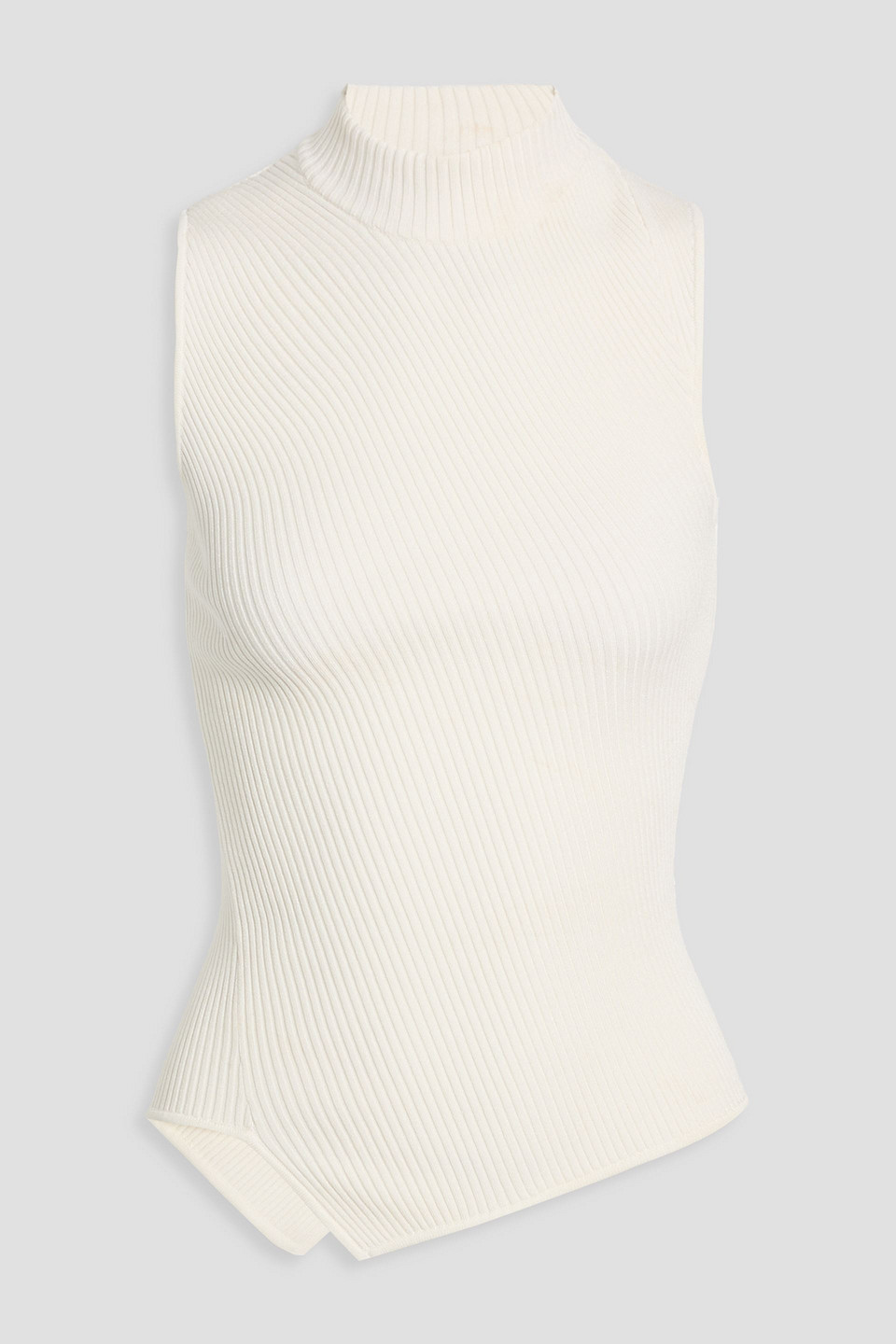 Totême Asymmetric Ribbed-knit Top In White