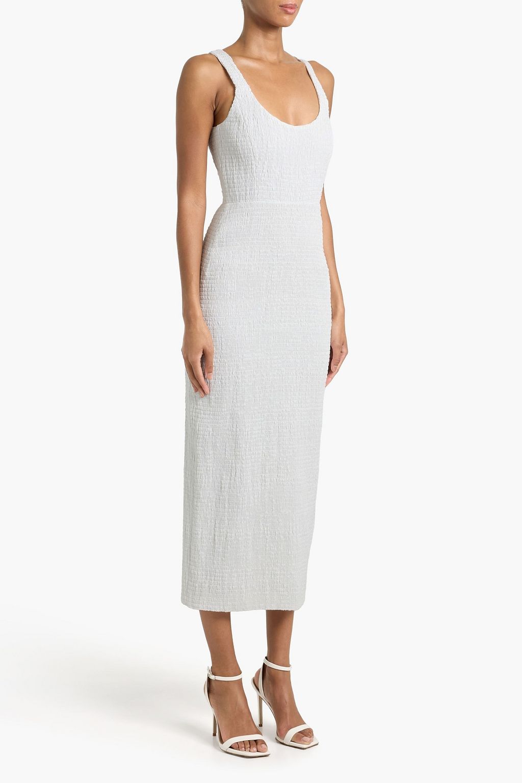 GABRIELA HEARST Girard shirred linen midi dress | THE OUTNET GABRIELA HEARST Girard shirred linen midi dress | THE OUTNET