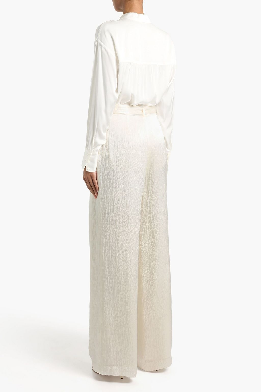 GABRIELA HEARST Thomazia hammered-silk wide-leg pants | THE OUTNET