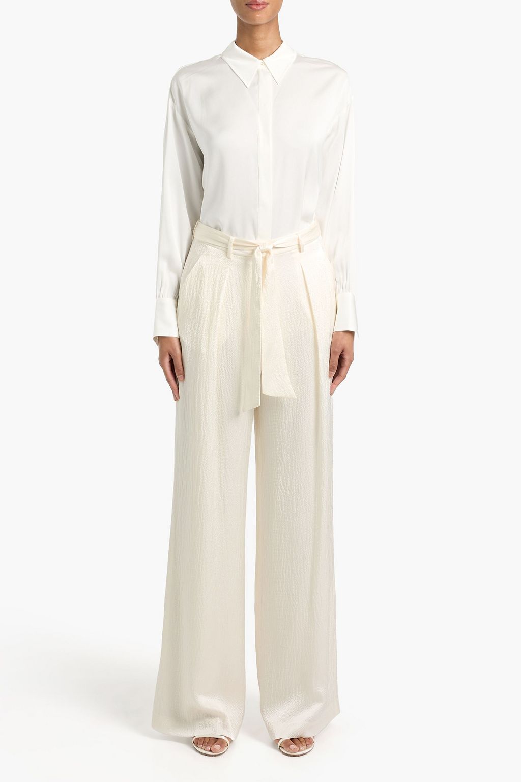 GABRIELA HEARST Thomazia hammered-silk wide-leg pants | THE OUTNET