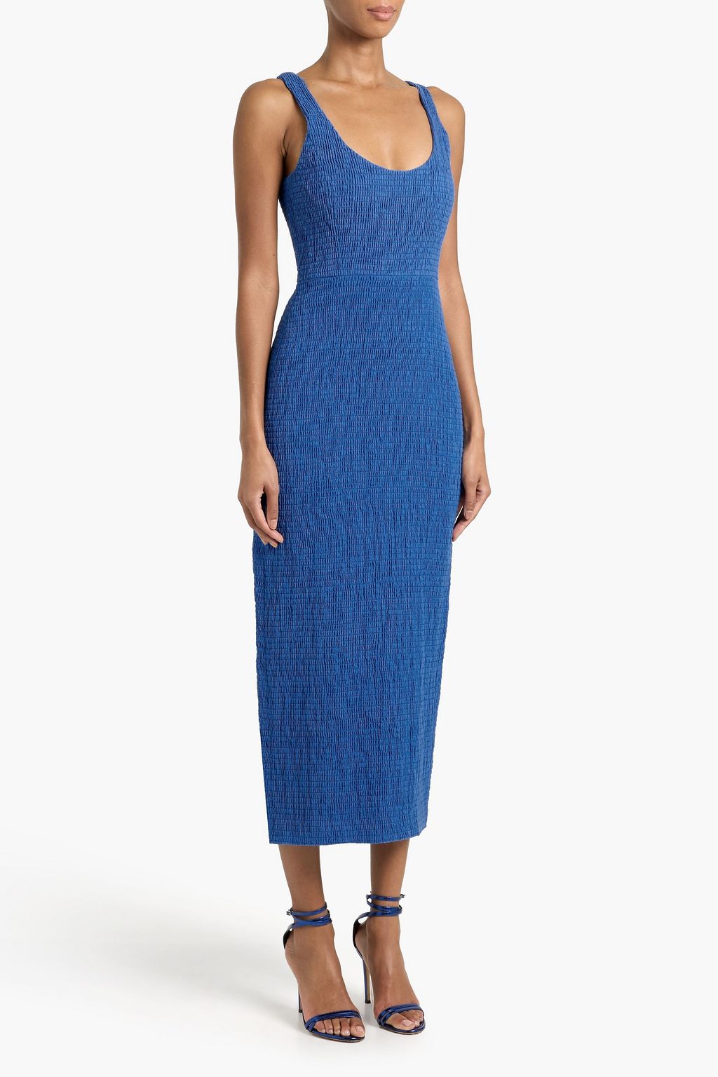 GABRIELA HEARST Girard shirred linen midi dress | THE OUTNET GABRIELA HEARST Girard shirred linen midi dress | THE OUTNET