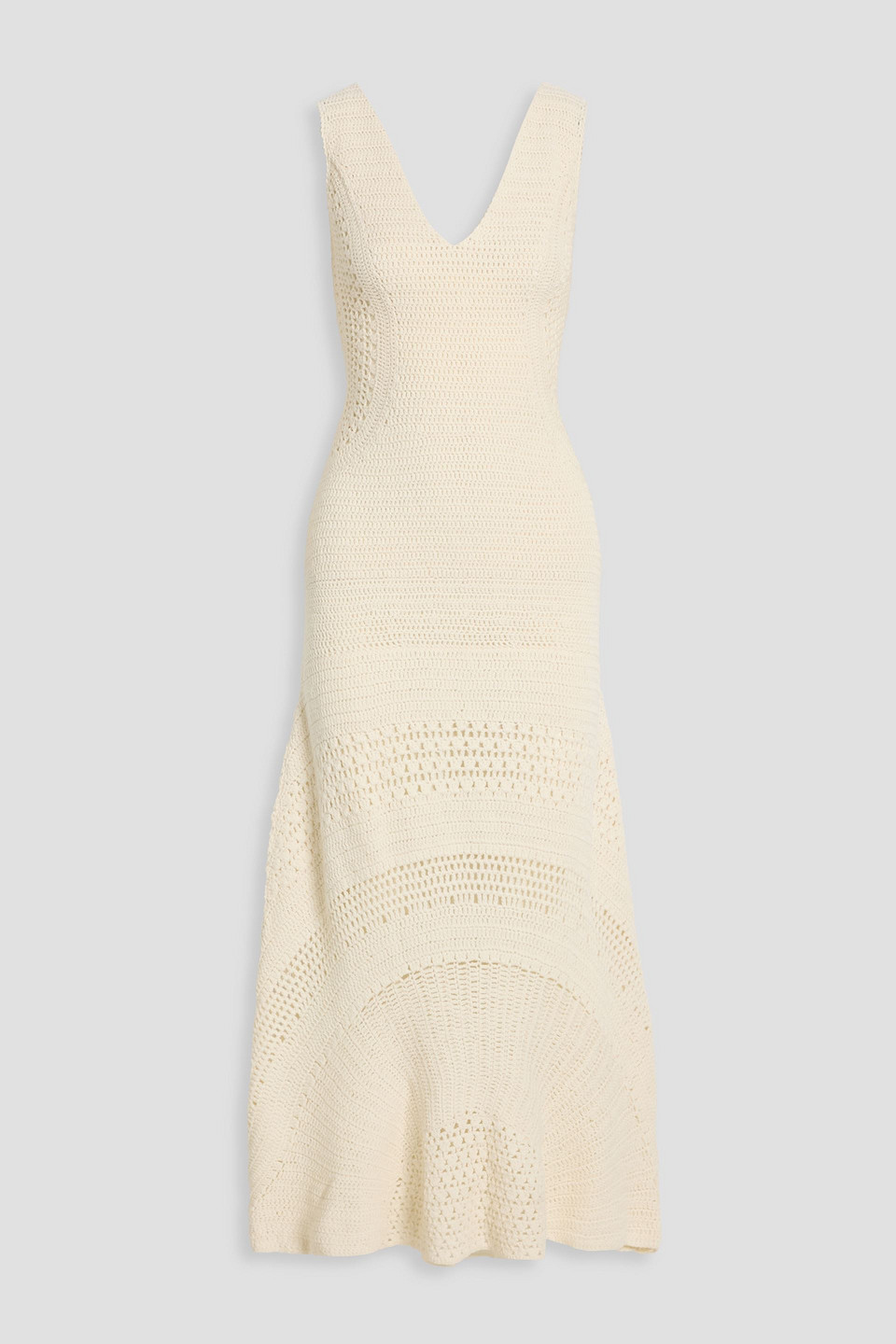 Gabriela Hearst Cocon Crocheted Wool And Cashmere-blend Maxi Dress In Brown