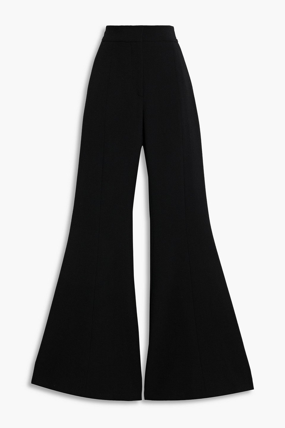 Gabriela Hearst Desmond Wool-crepe Flared Pants In Black
