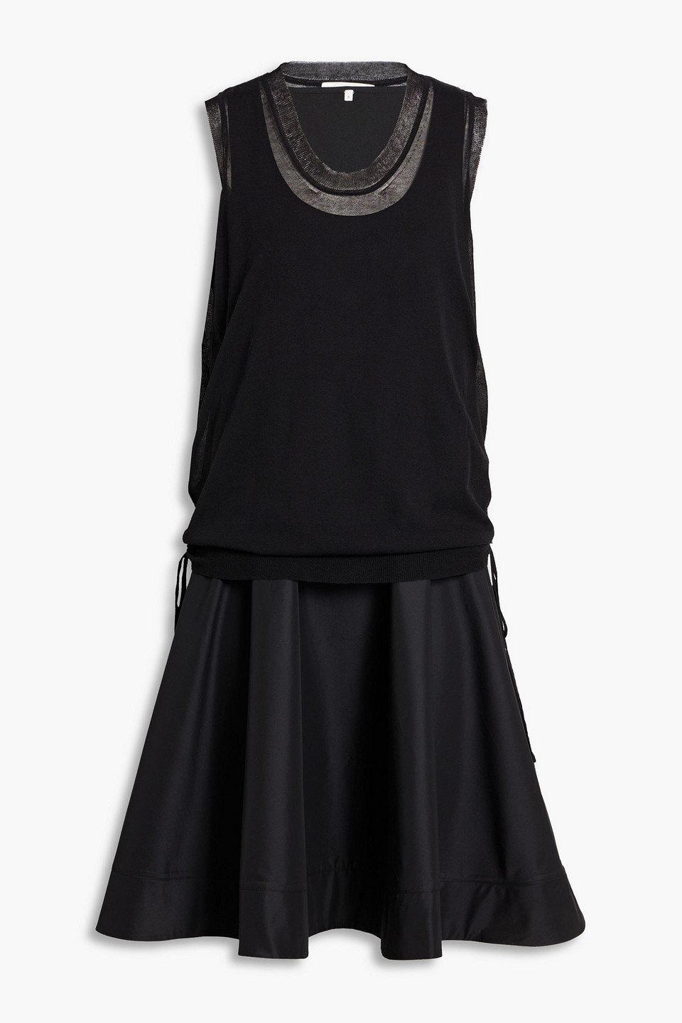 3.1 Phillip Lim Convertible Cotton-blend Poplin And Satin-crepe Dress In Black