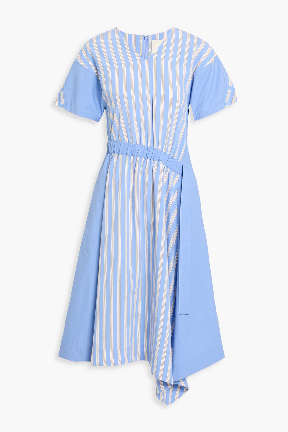 3.1 phillip lim - draped striped cotton-poplin midi dress - blue - us 10