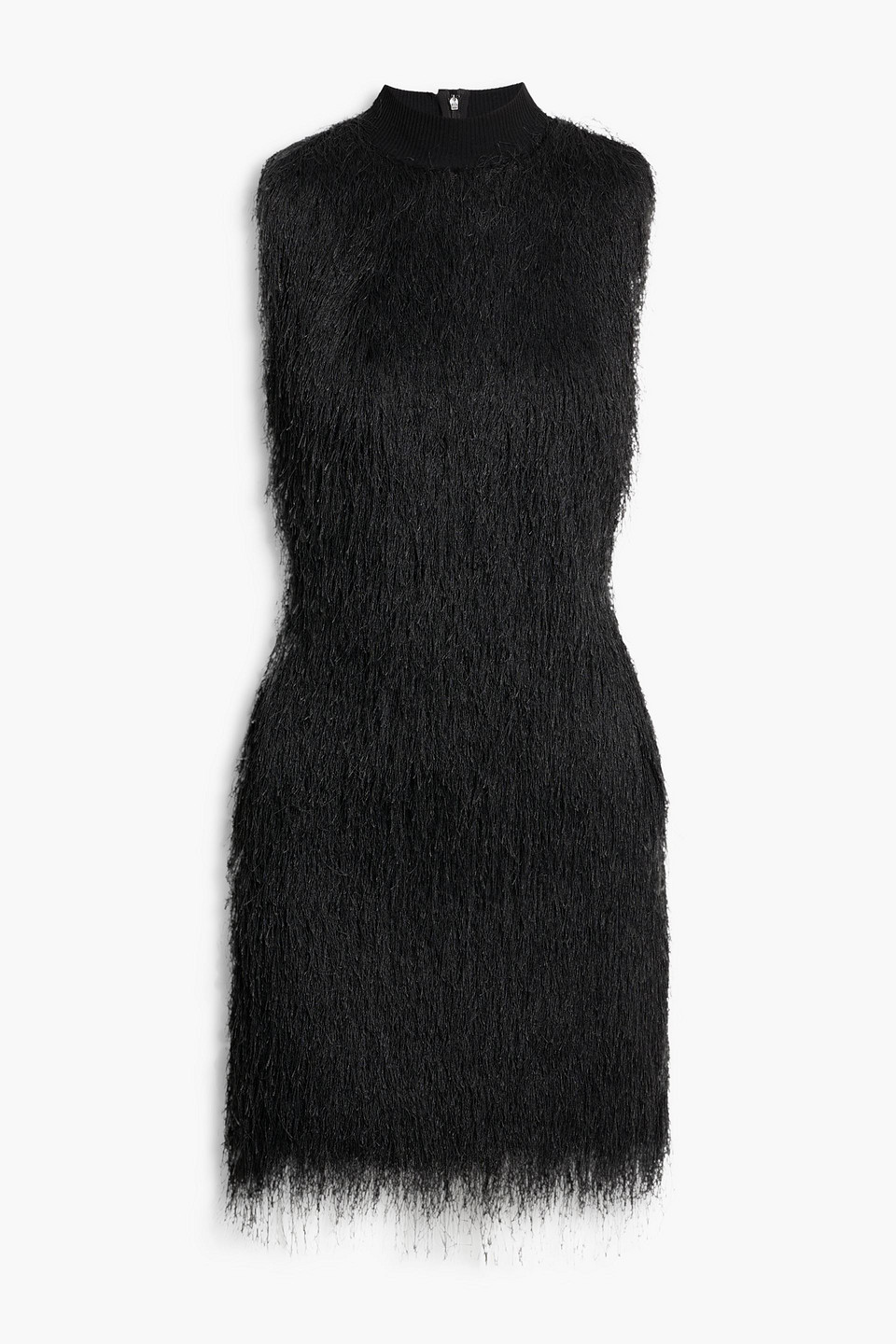 3.1 Phillip Lim Fringed Knitted Mini Dress In Black