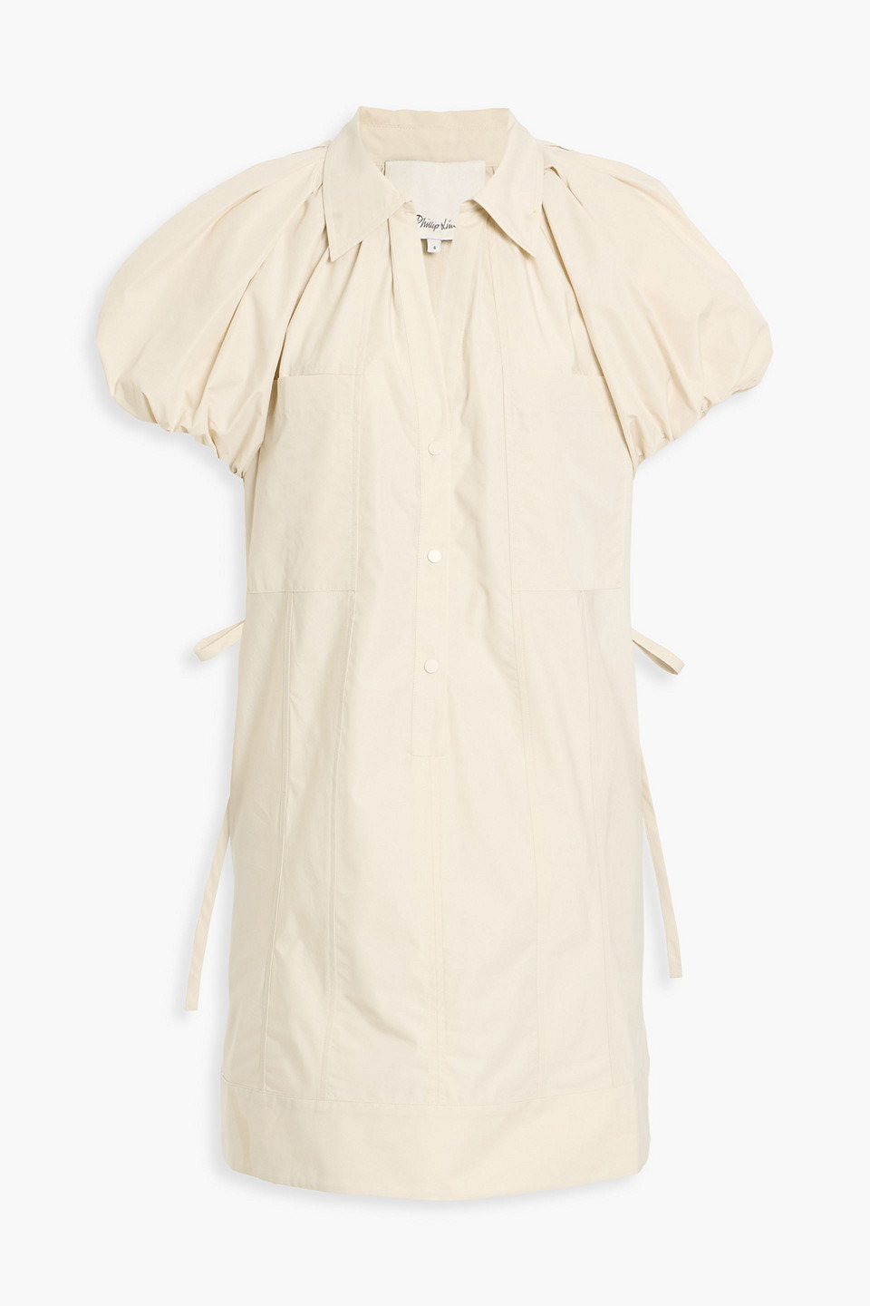 3.1 Phillip Lim Cotton-blend Poplin Mini Shirt Dress In Neutral