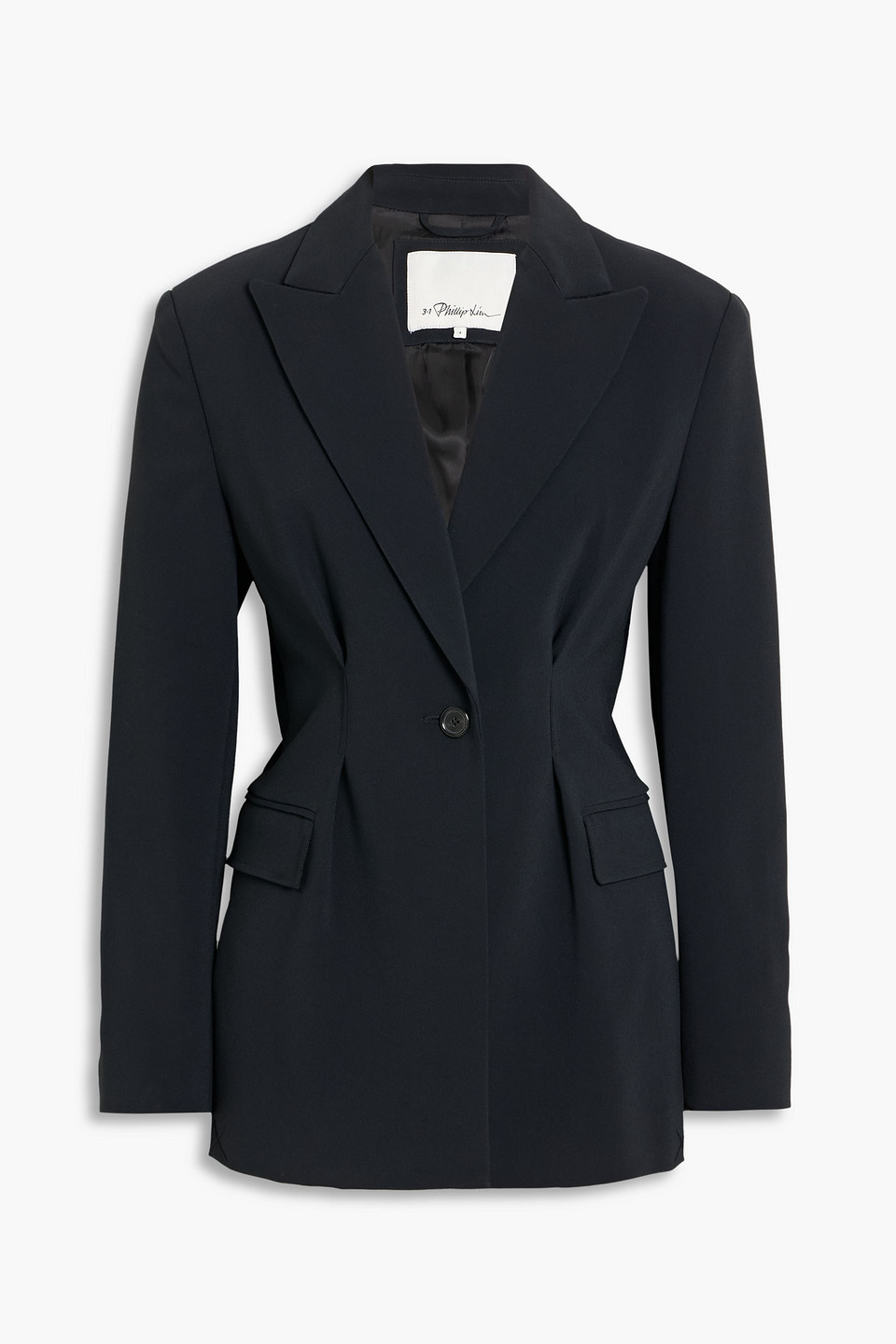 3.1 Phillip Lim Pleated Crepe Blazer In Black