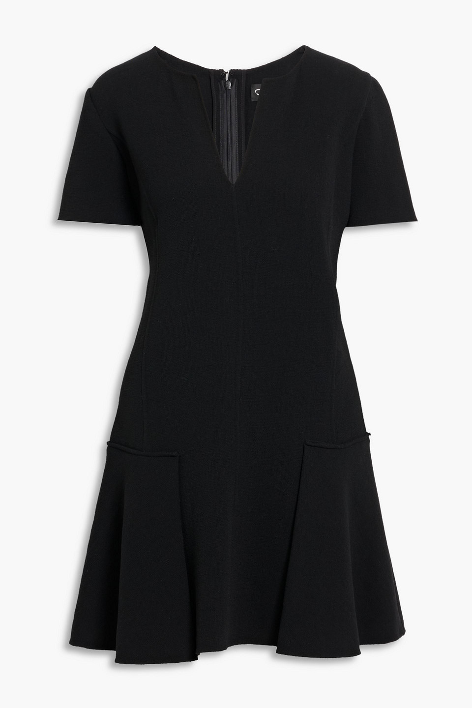 Oscar De La Renta Wool-blend Crepe Mini Dress In Black