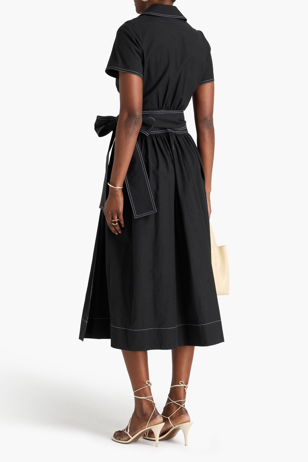 CLAUDIE PIERLOT Lyocell and cotton-blend midi wrap dress | THE OUTNET