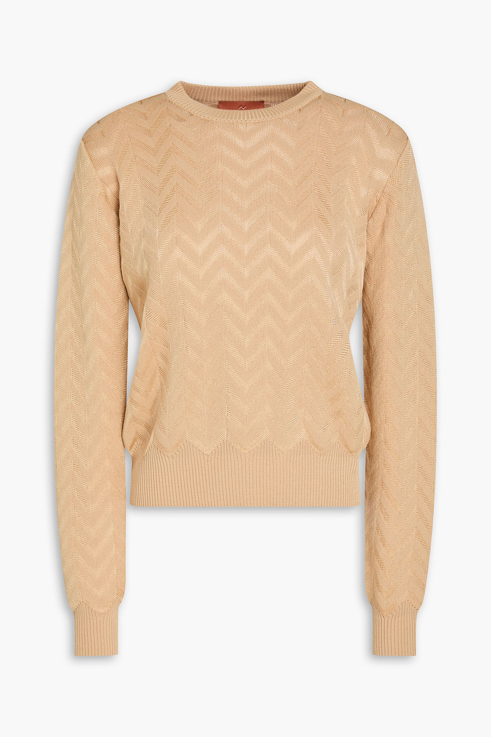 Missoni Crochet-knit Cotton-blend Sweater In Brown