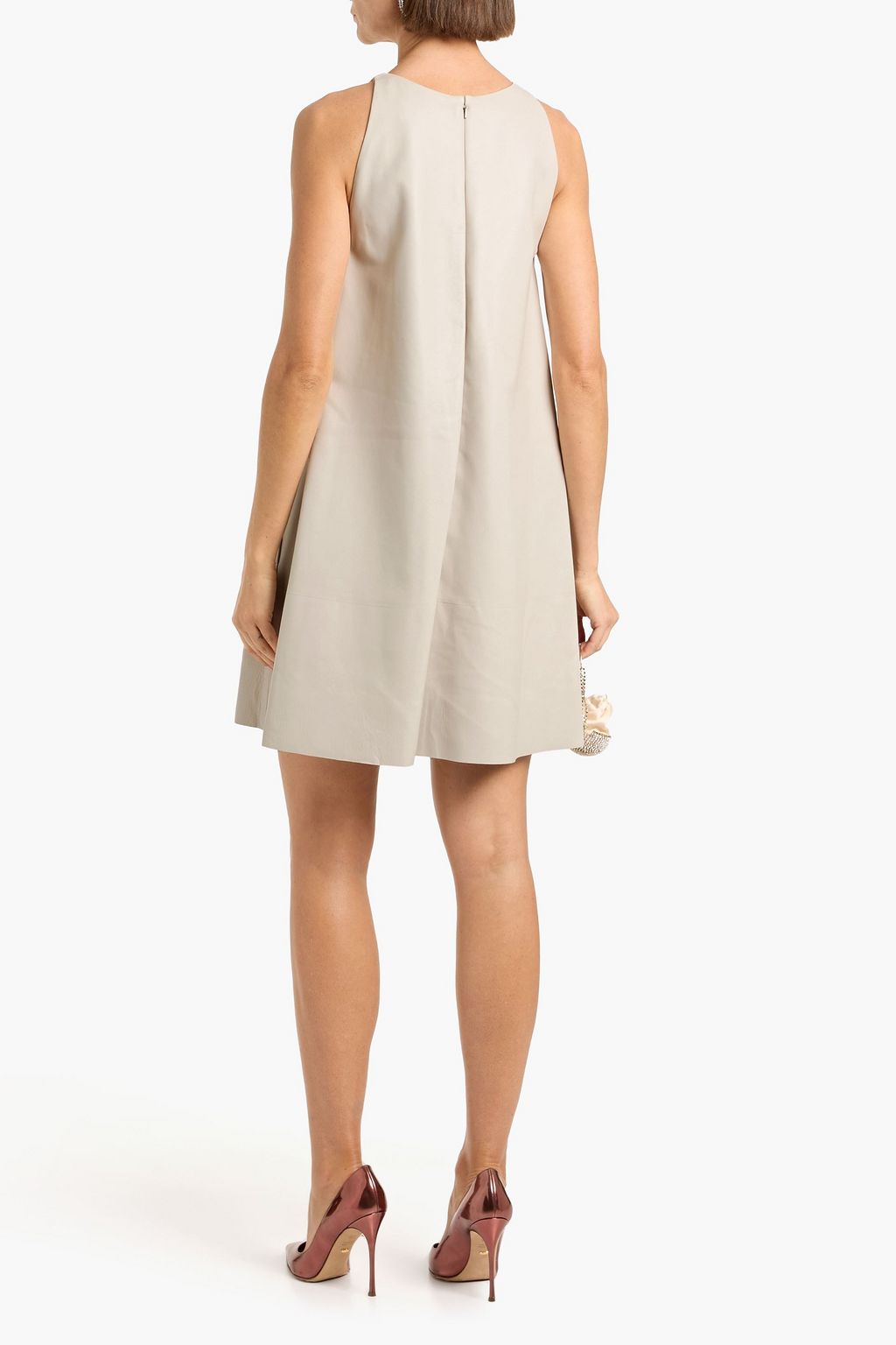 OSCAR DE LA RENTA Laser-cut leather mini dress | THE OUTNET OSCAR DE LA RENTA Laser-cut leather mini dress | THE OUTNET