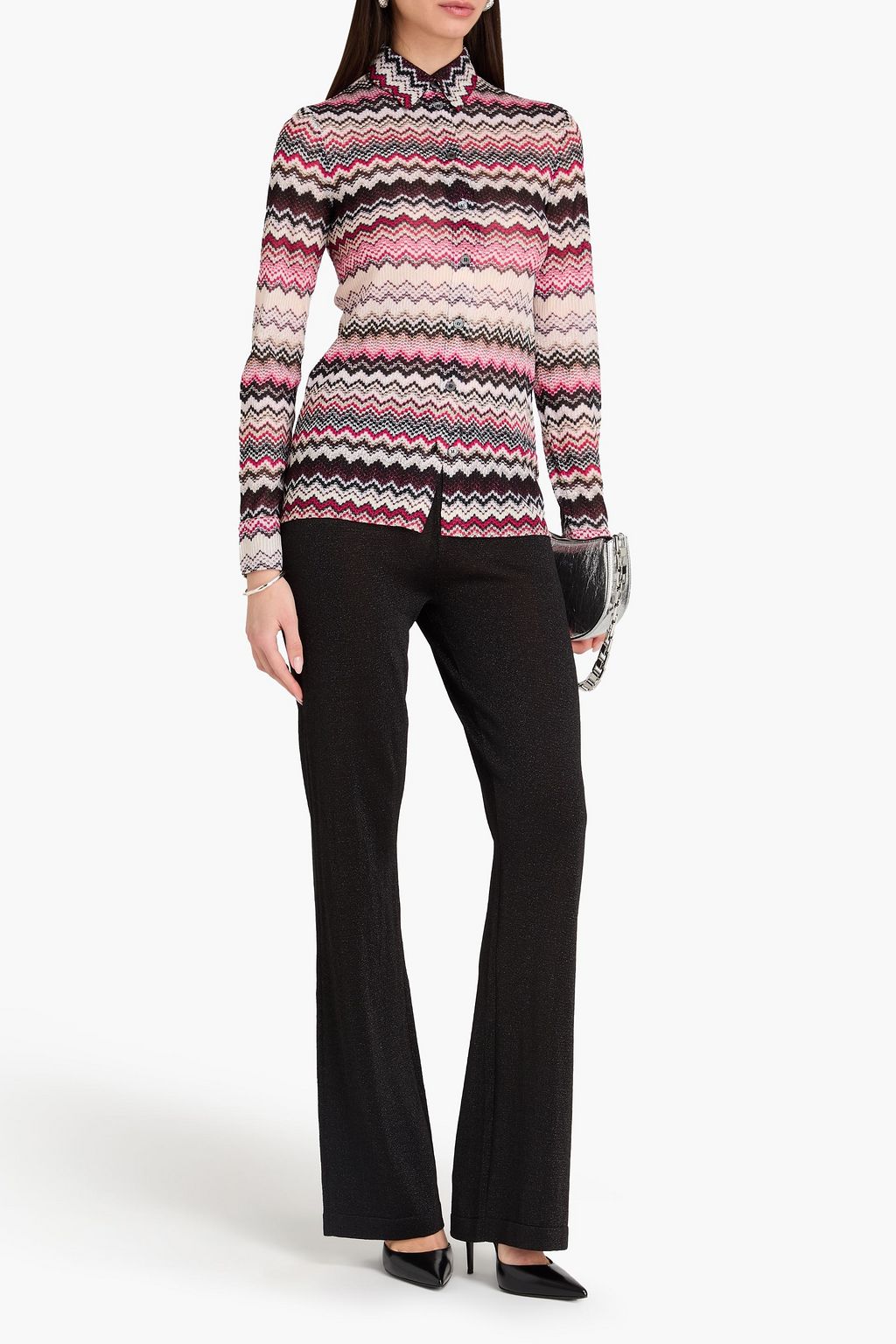 MISSONI Metallic crochet-knit shirt | THE OUTNET
