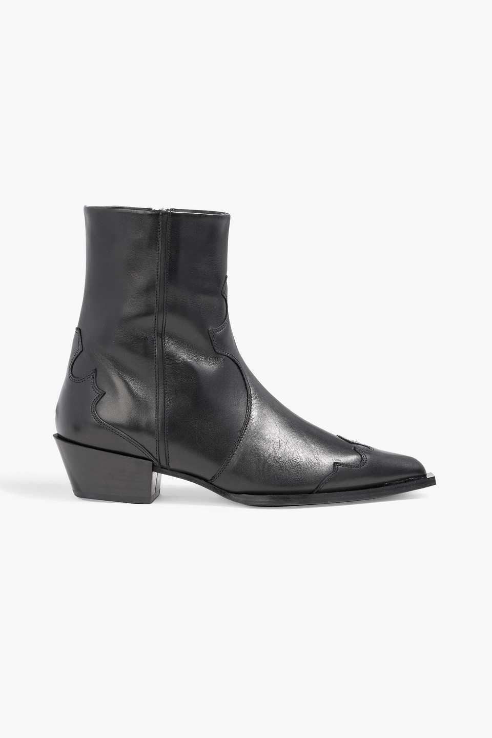 aeyde - hester leather cowboy boots - black - eu 40