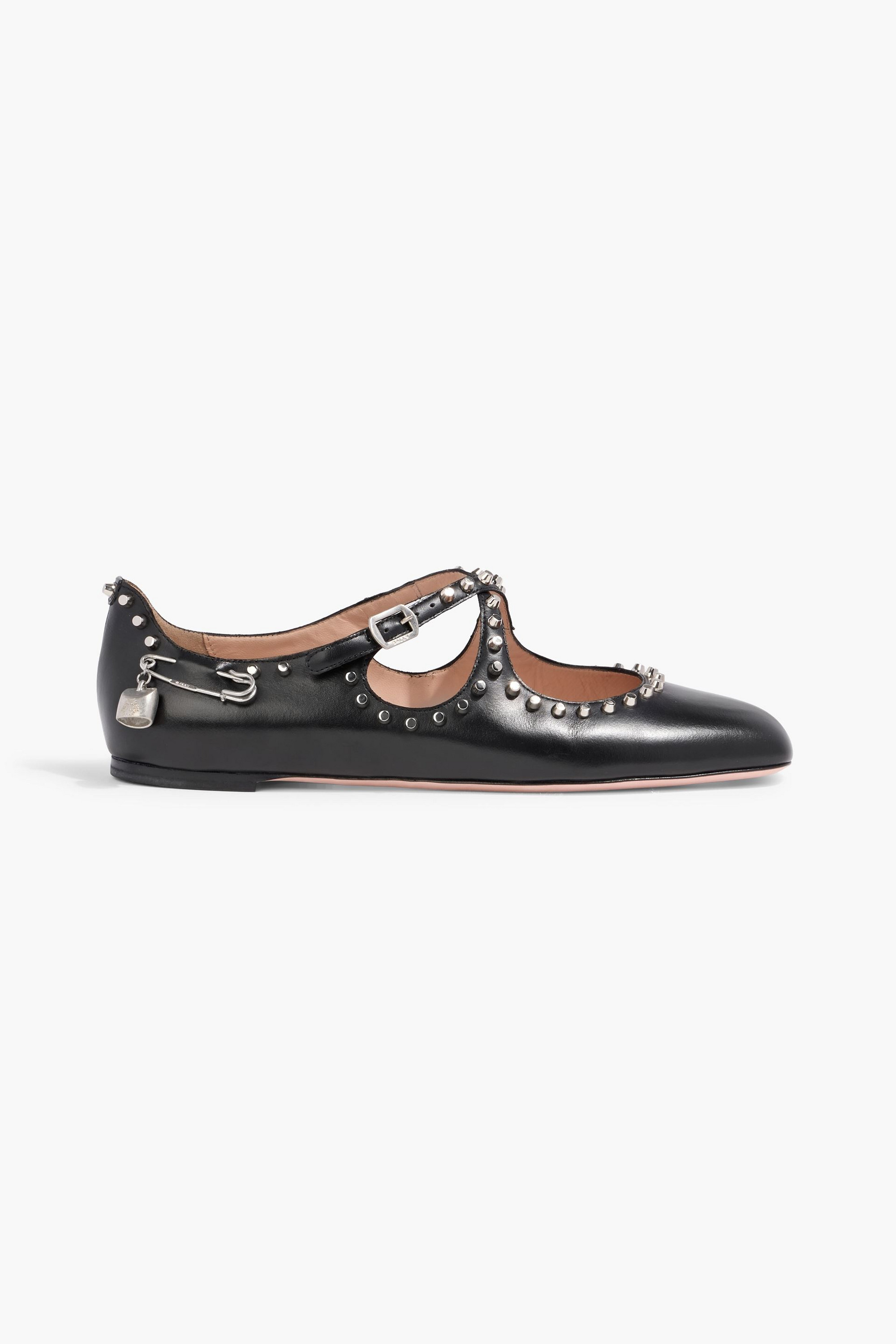 BALLY Beliska studded leather Mary Jane flats