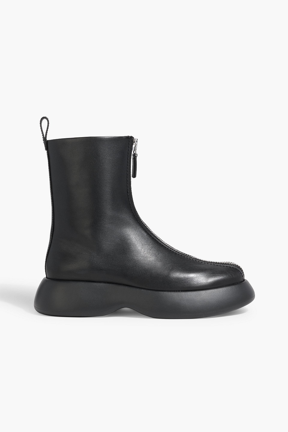 3.1 phillip lim - mercer leather platform ankle boots - black - eu 36
