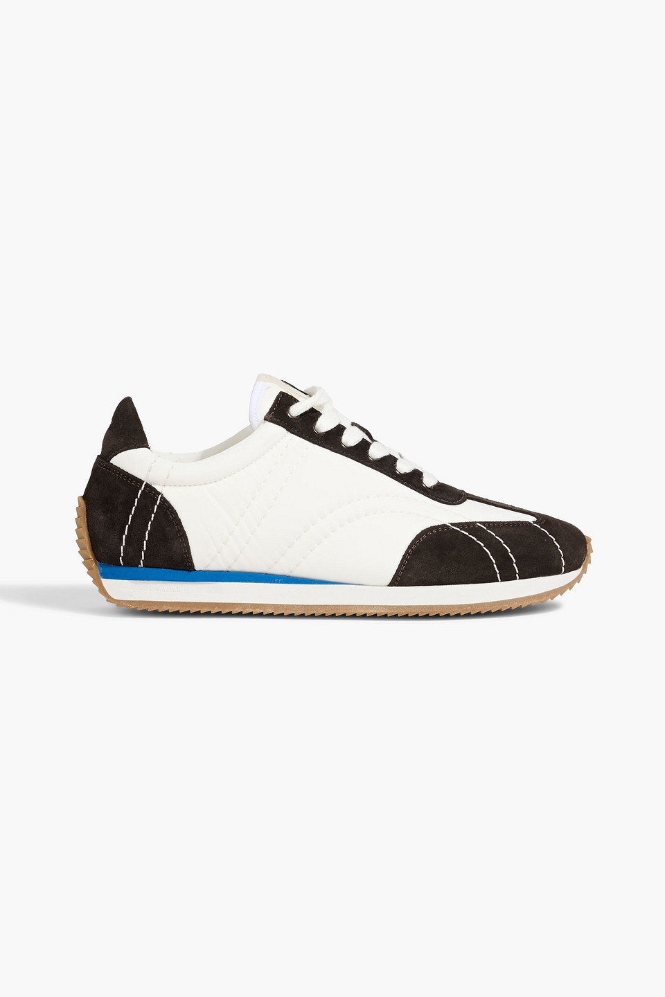 Totême The Sport Suede-trimmed Quilted Shell Sneakers In White