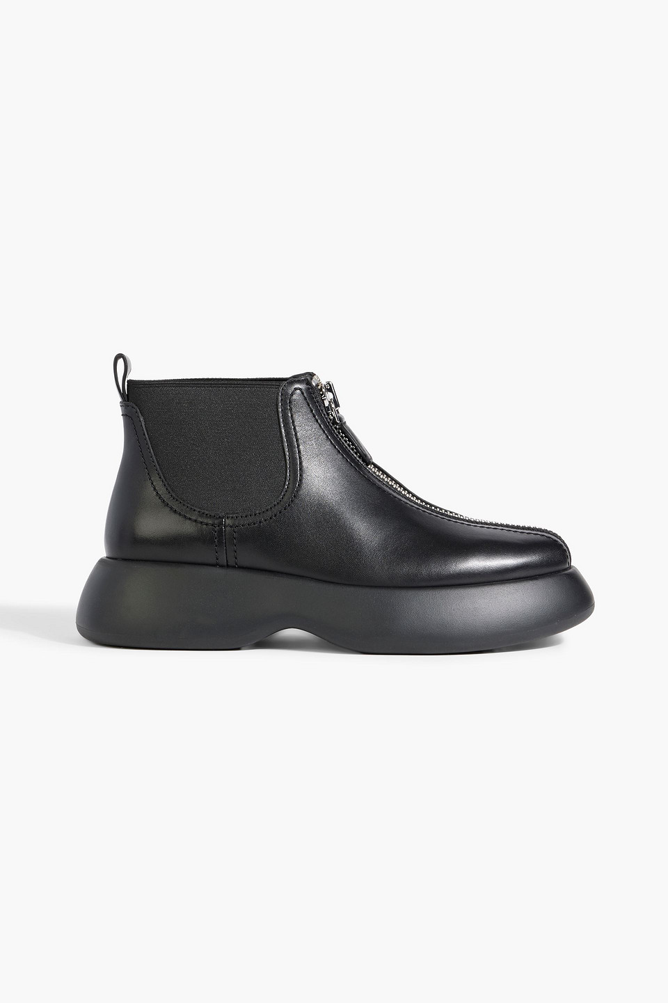 3.1 phillip lim - mercer leather platform ankle boots - black - eu 35