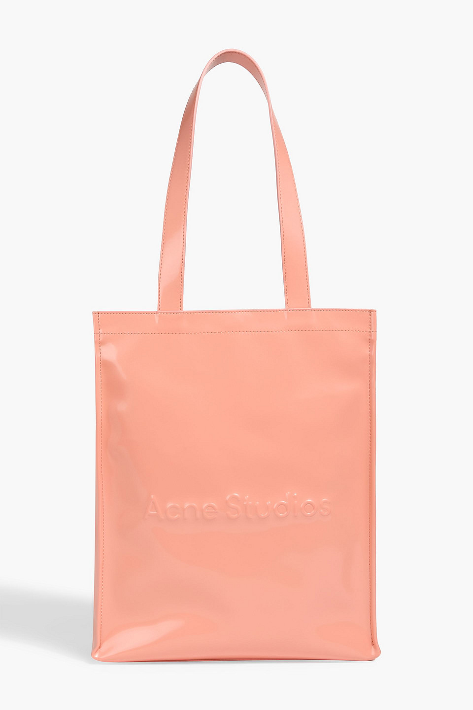 Acne Studios Embossed Patent-leather Tote In Orange