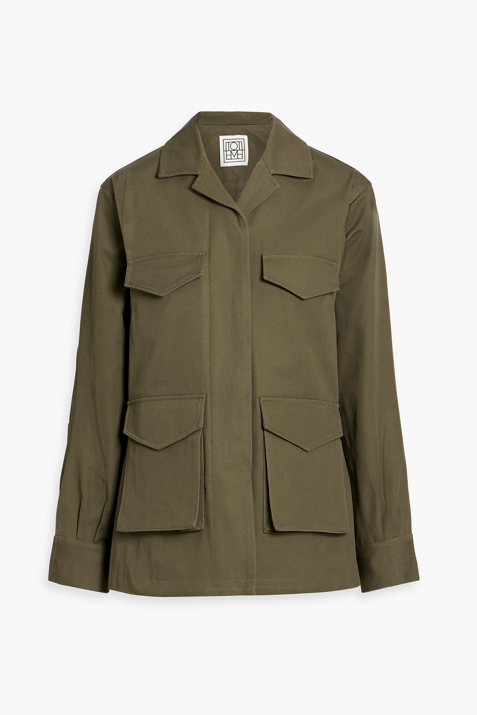 toteme - cotton-twill jacket - green - eu 42