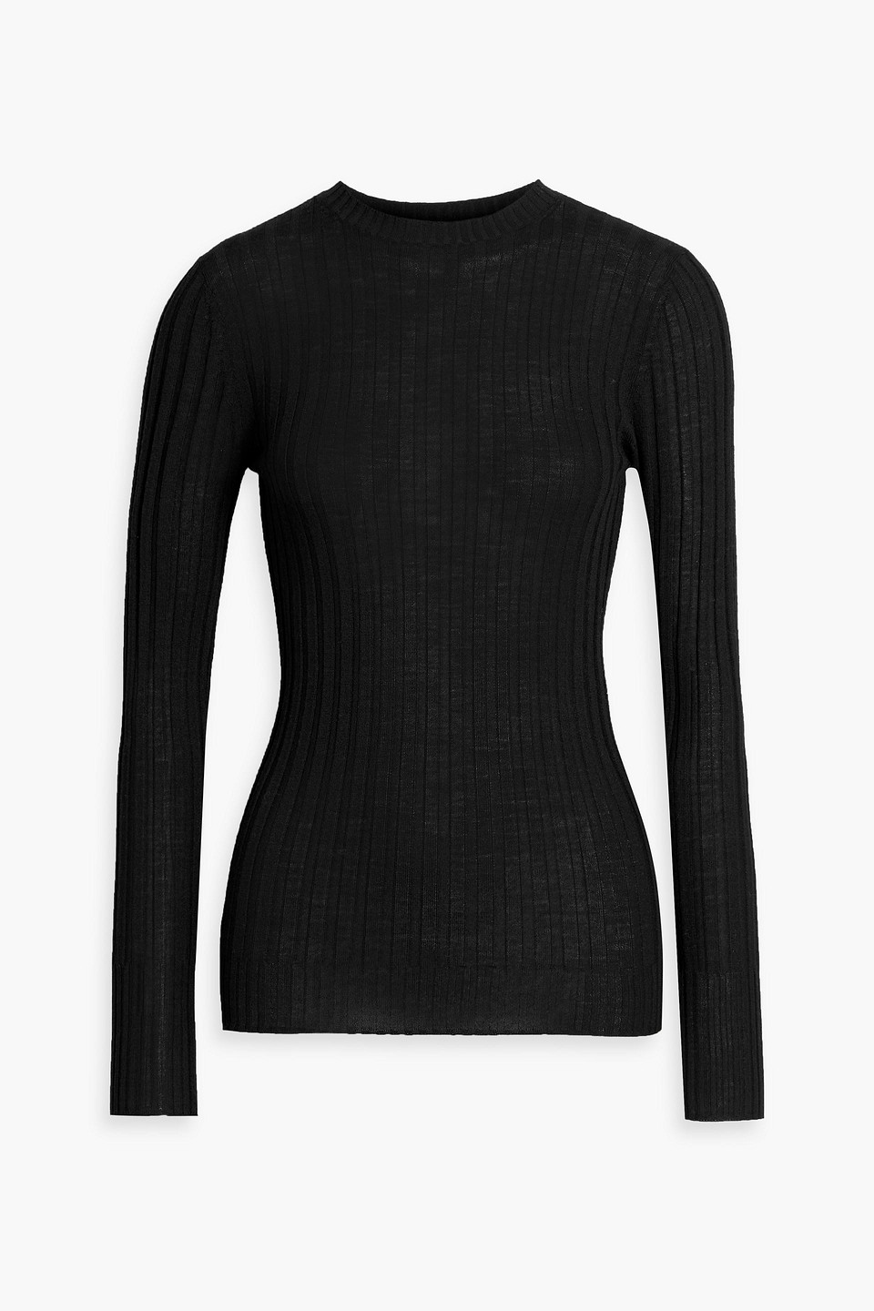 Totême Ribbed Wool Sweater In Black