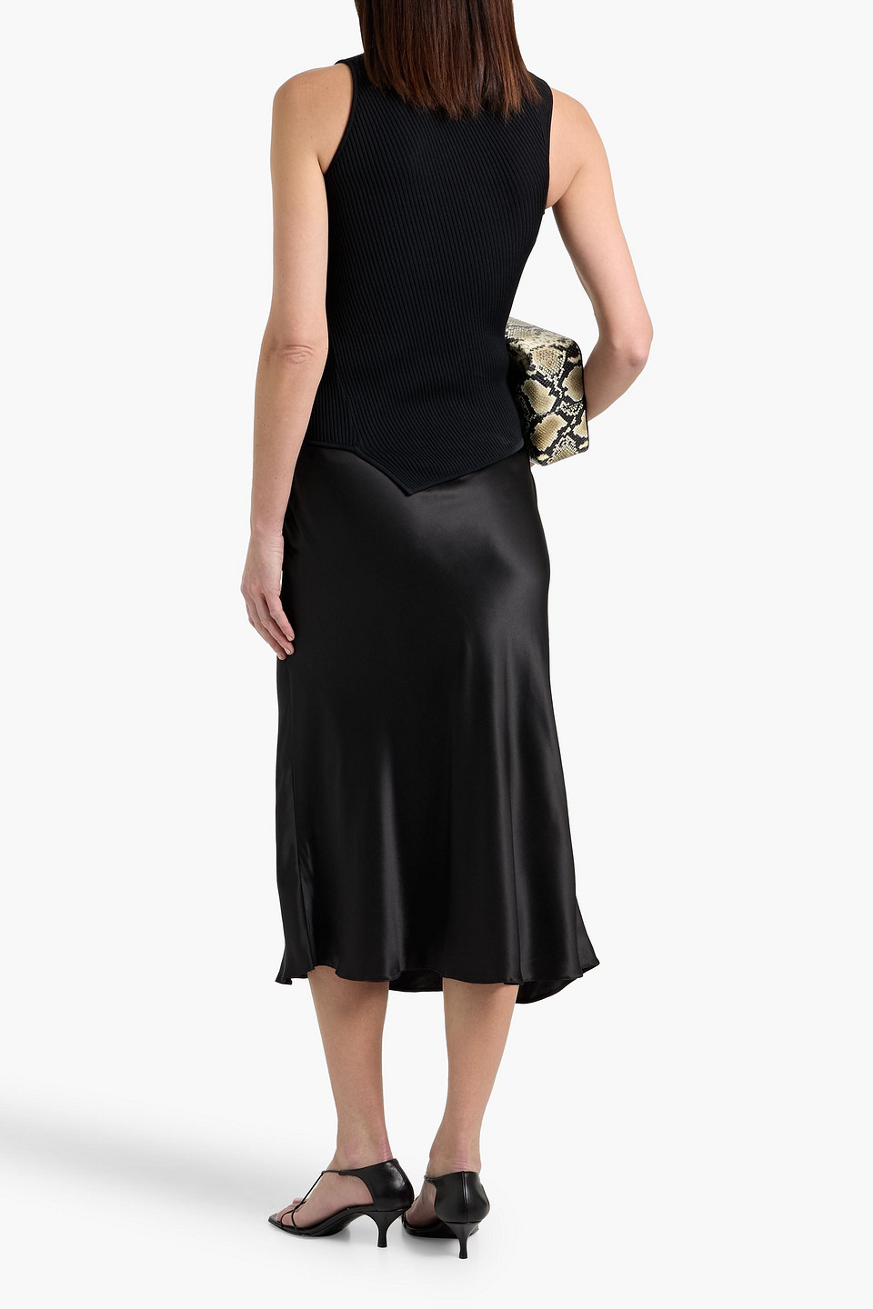 Totême Asymmetric Ribbed-knit Turtleneck Top In Multi