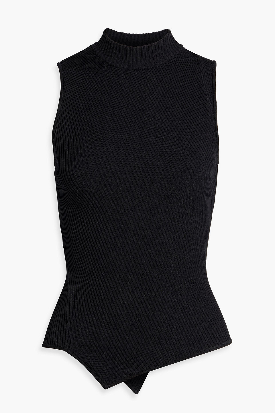 Totême Asymmetric Ribbed-knit Turtleneck Top In Multi
