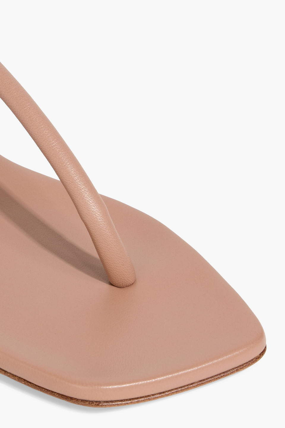 Gianvito Rossi Juno Tubular Leather Thong Sandals In Brown