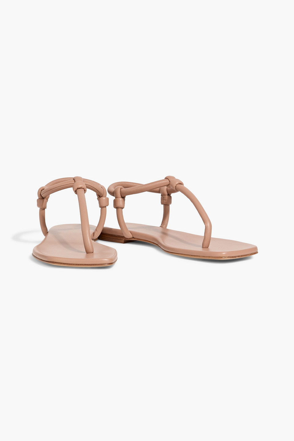 Gianvito Rossi Juno Tubular Leather Thong Sandals In Brown