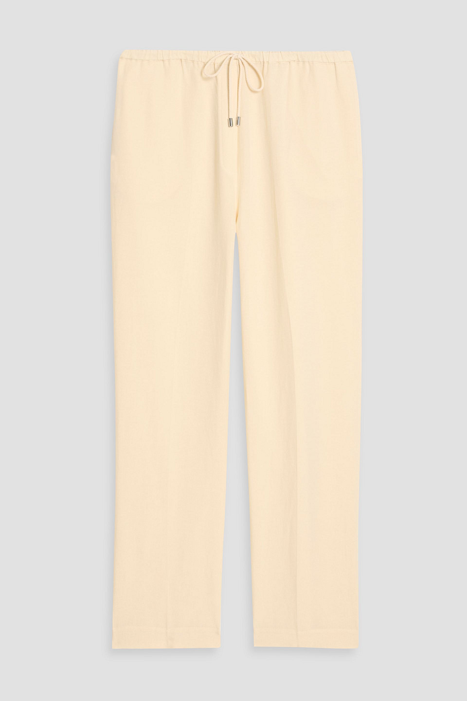 Totême Tencel™ Lyocell And Linen-blend Wide-leg Pants In White