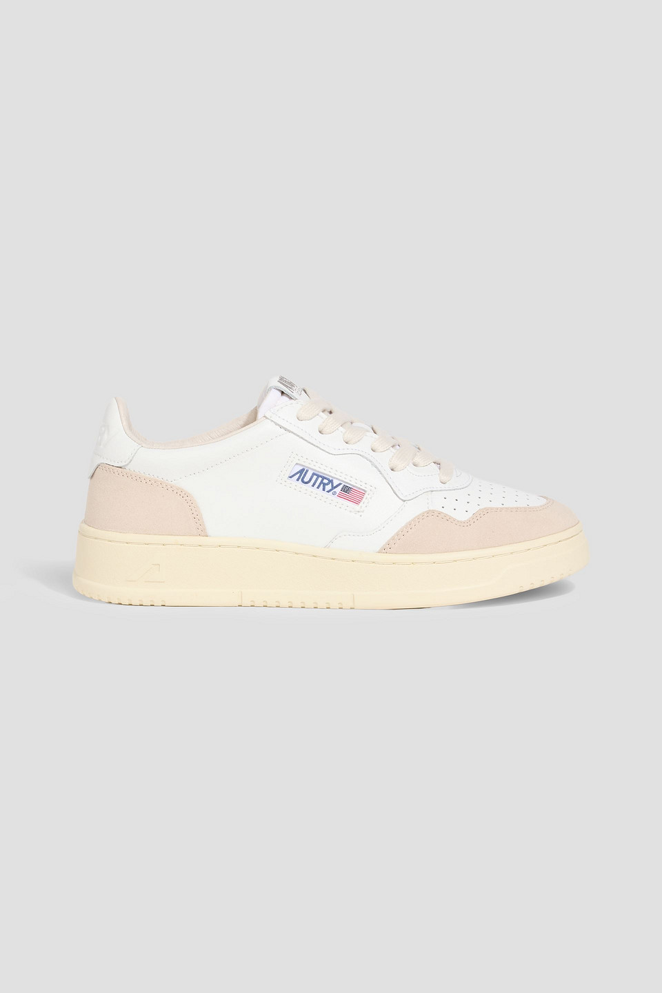 Autry Medalist Leather And Suede Sneakers In White