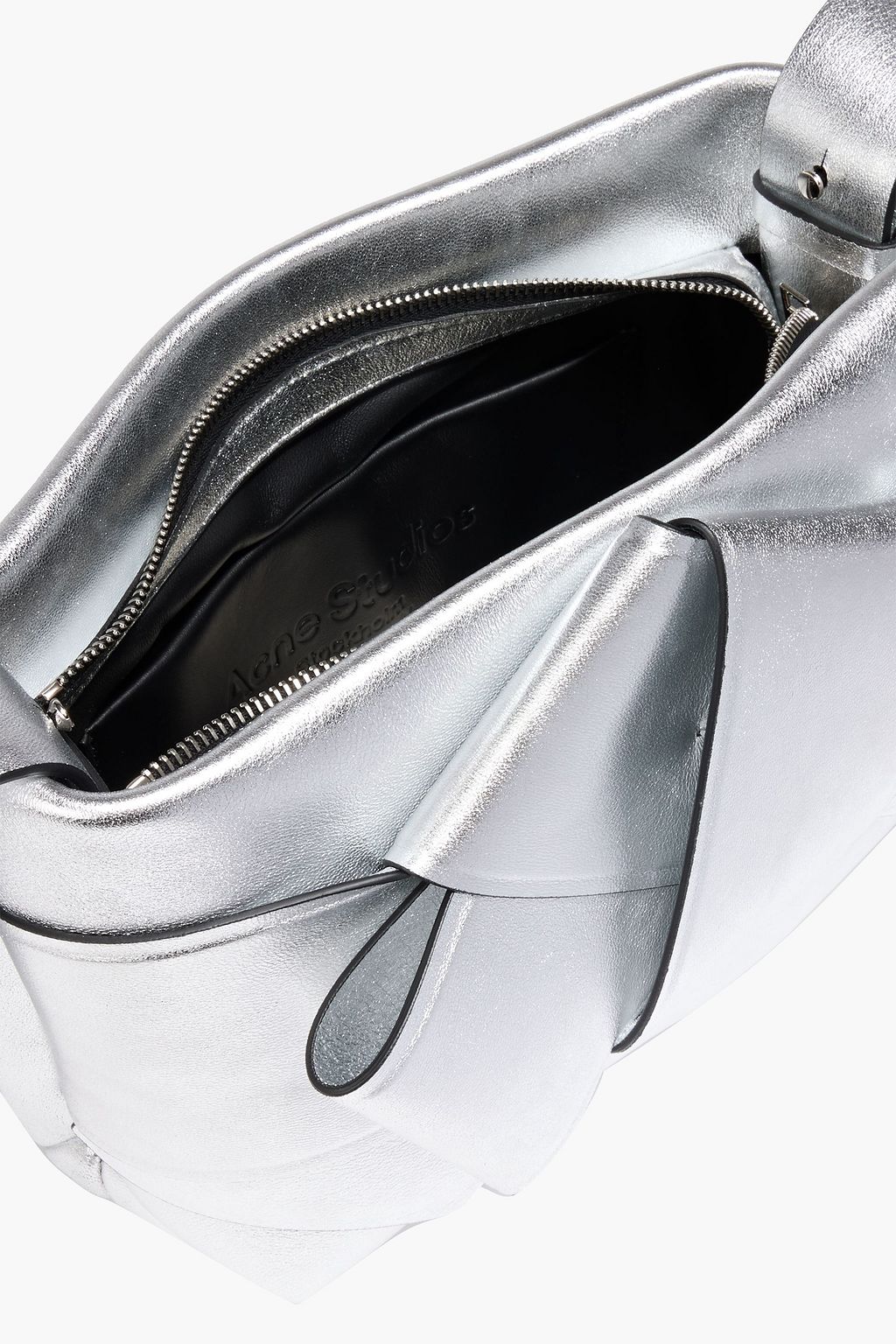 ACNE STUDIOS Musubi knotted metallic leather shoulder bag | THE OUTNET