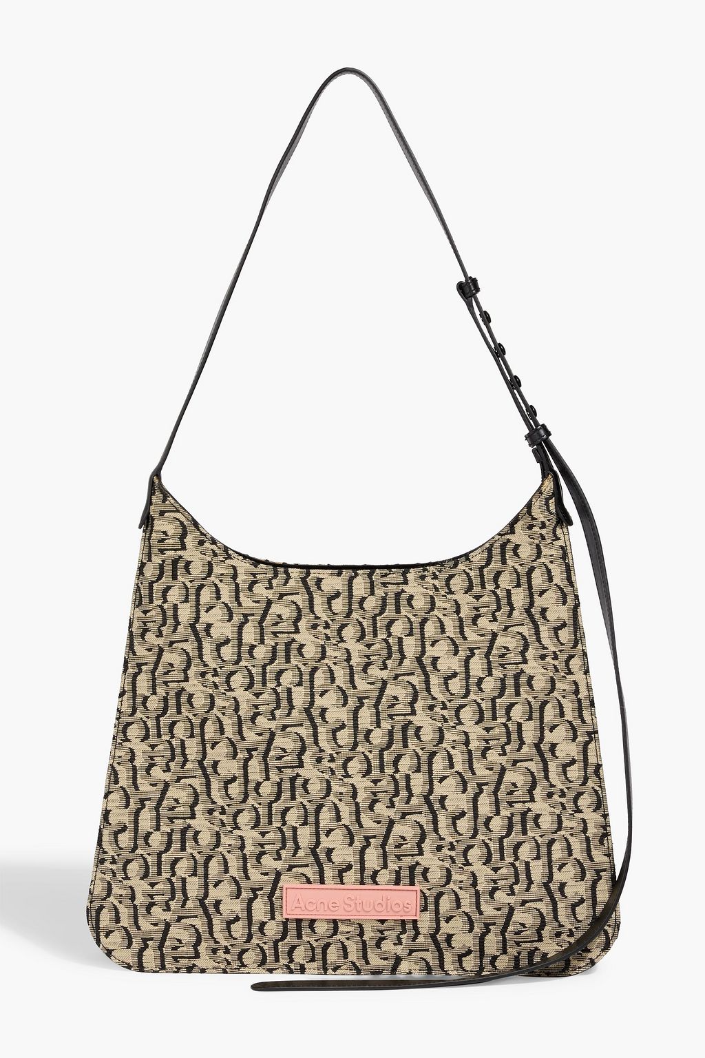 ACNE STUDIOS Platt leather-trimmed jacquard shoulder bag | THE OUTNET