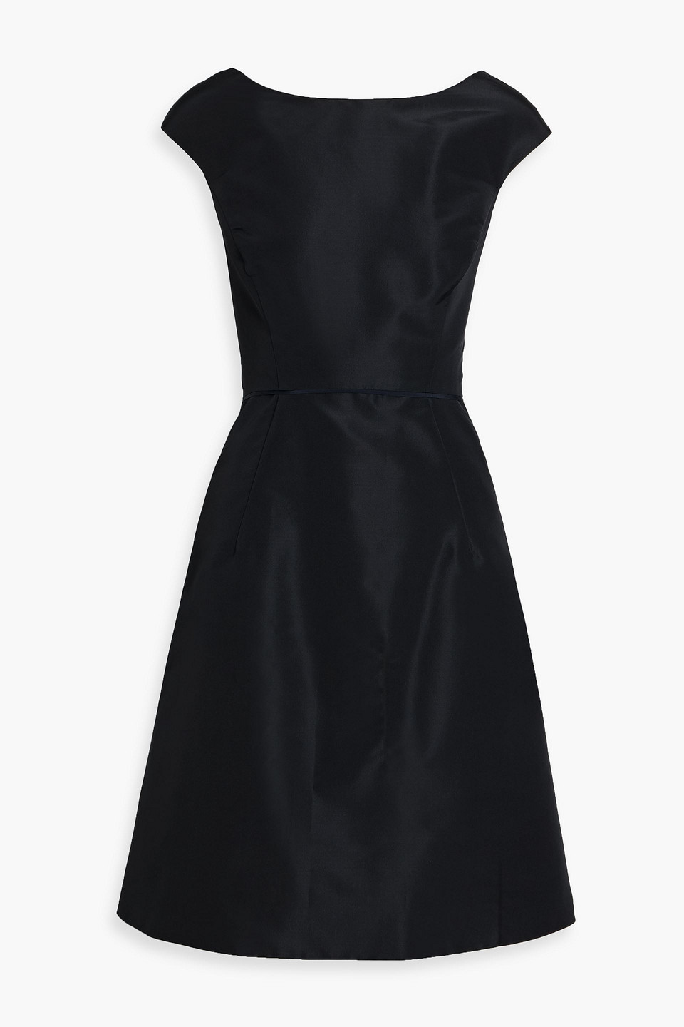 Oscar De La Renta Pleated Silk-faille Dress In Blue